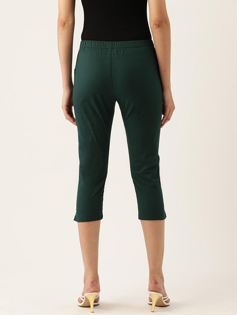 women solid mid rise slim fit capri - 21742034 - Standard Image - 2