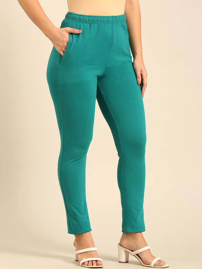 women solid mid rise cigarette pants - 21742137 -  Standard Image - 2