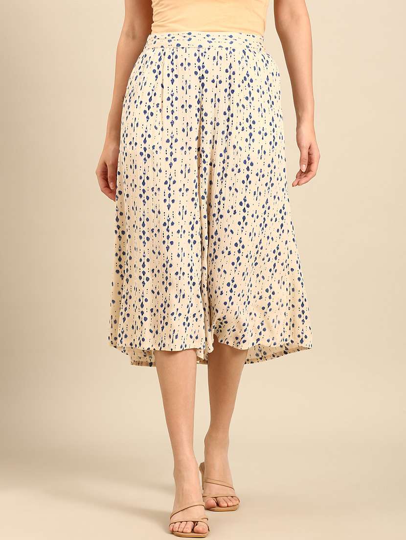 women printed high rise culottes 