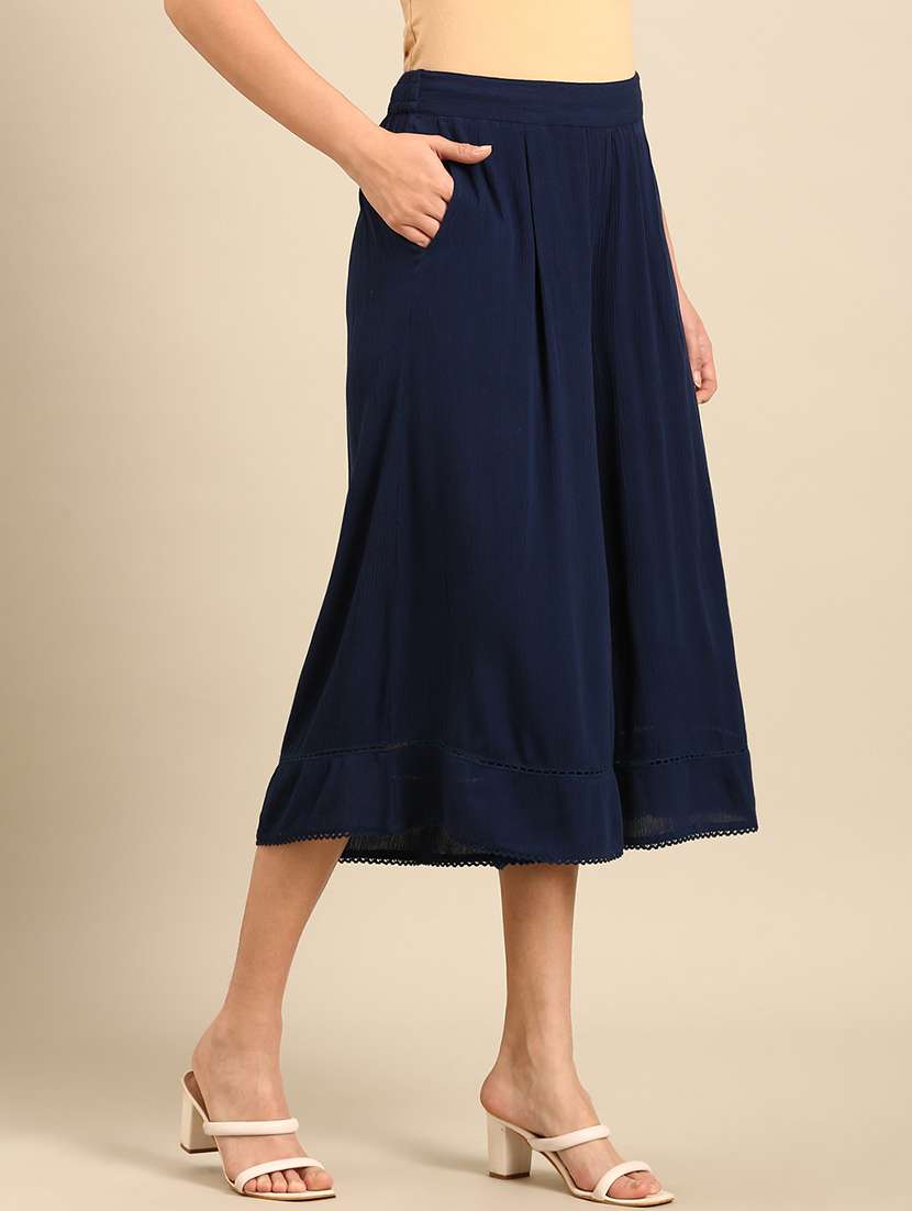 women solid high rise culottes - 21742155 - Standard Image - 2