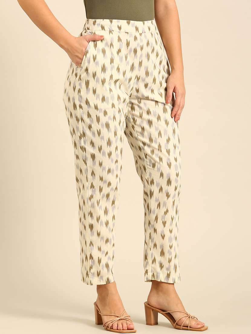 women printed mid rise tapered pant - 21742159 -  Standard Image - 2