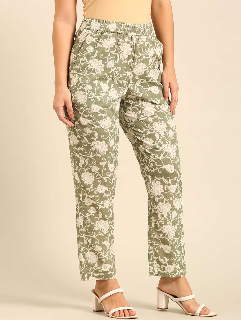 women printed mid rise straight pant - 21742175 -  Standard Image - 2