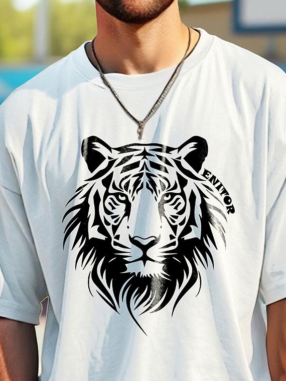 men front print round neck oversized t-shirt - 21742199 - Standard Image - 2