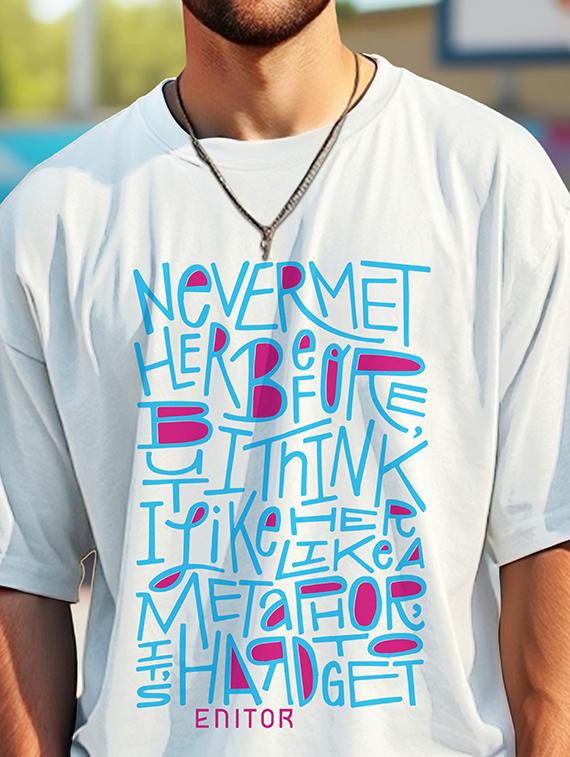 men typographic front print round neck oversized t-shirt - 21742215 - Standard Image - 2