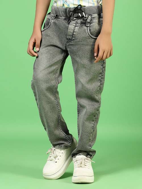boys green solid mid rise jeans - 21742407 - Standard Image - 0