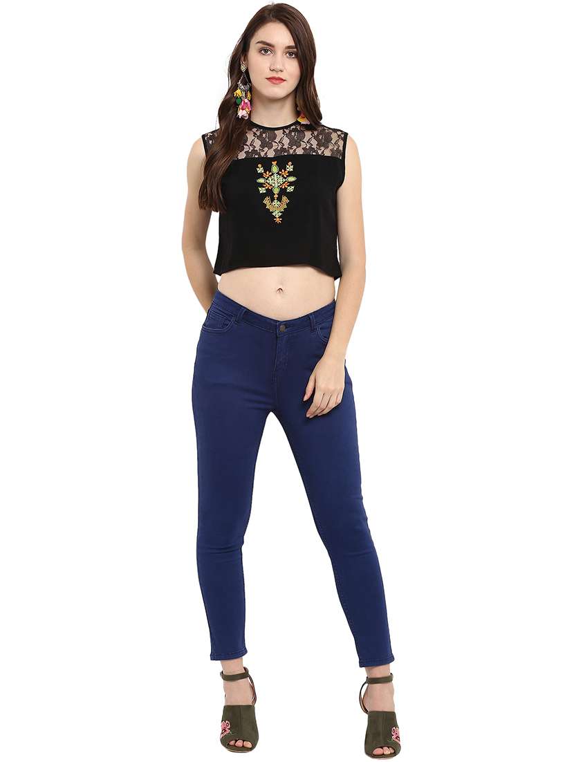 women embroidered crop top - 21742503 -  Standard Image - 2