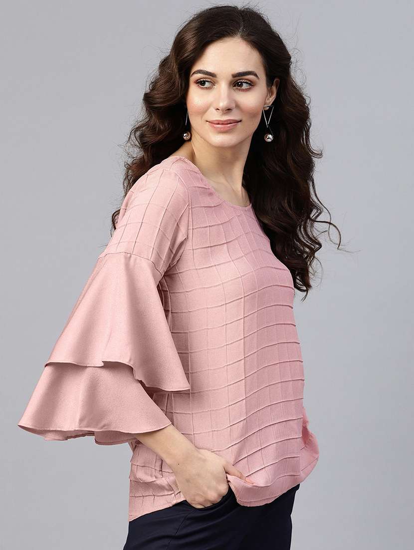 women solid round neck top - 21742516 -  Standard Image - 2