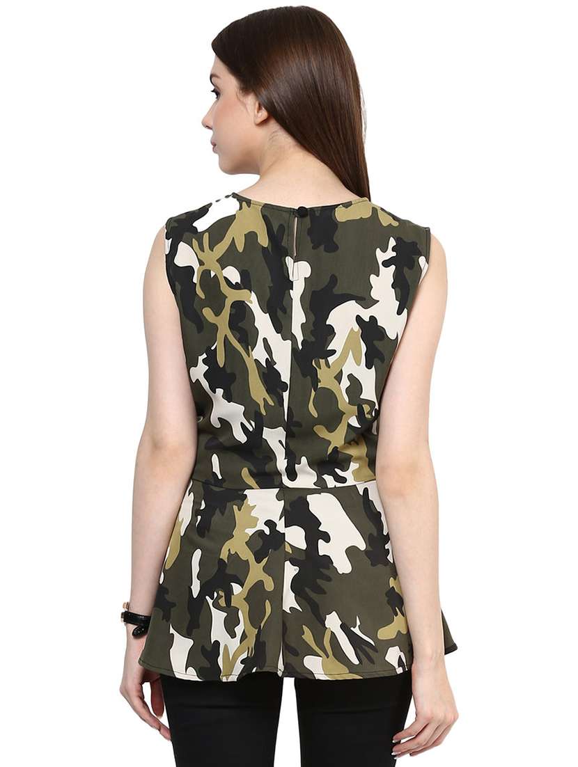 women camouflage sleeveless top - 21742518 -  Standard Image - 2
