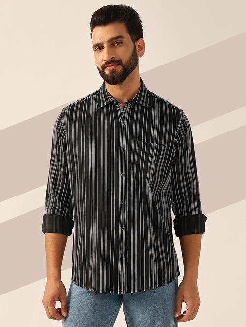 men long sleeves striped casual shirt - 21742547 -  Standard Image - 0