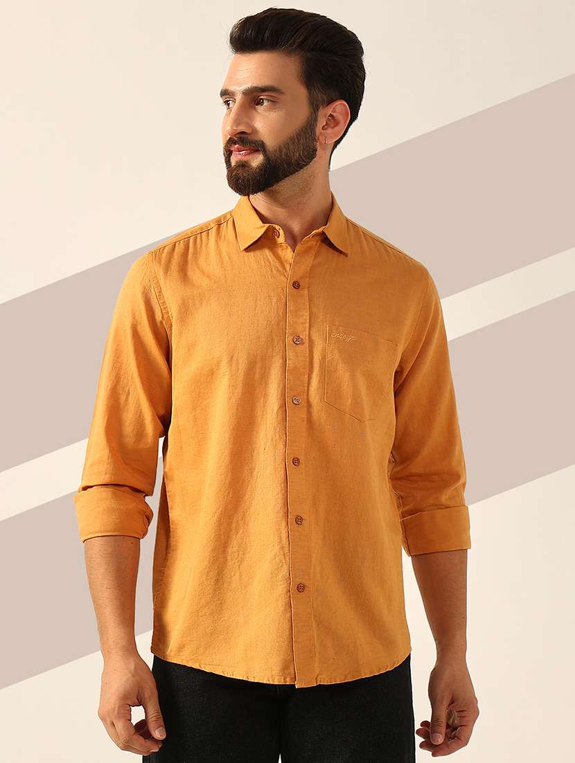 men long sleeves solid casual shirt