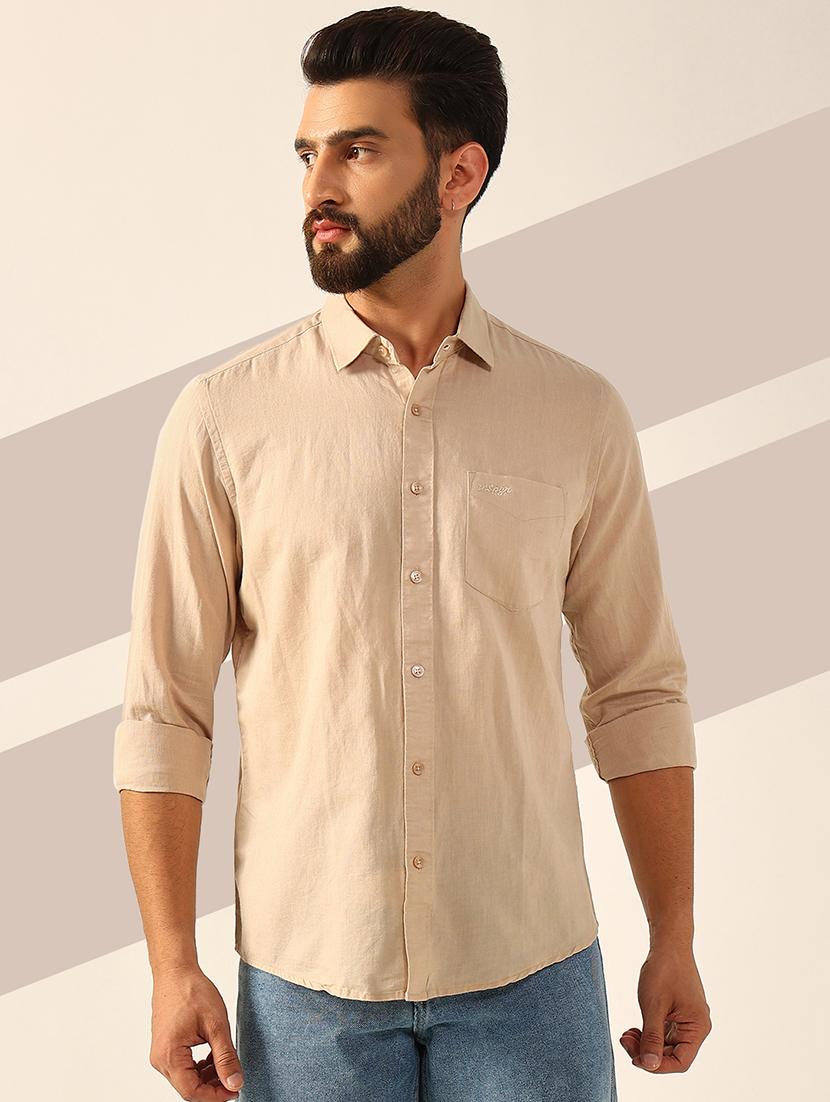 men long sleeves solid casual shirt