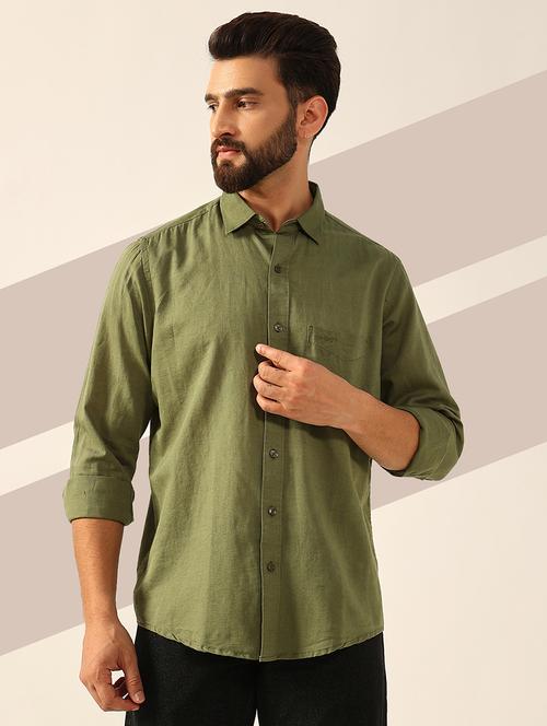 men long sleeves solid casual shirt - 21742571 - Standard Image - 0