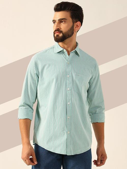 men long sleeves checkered casual shirt - 21742577 - Standard Image - 0