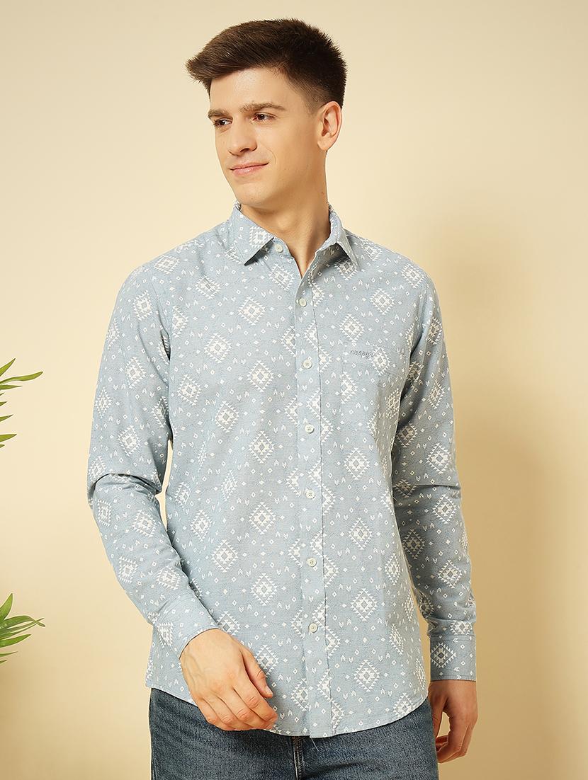 men long sleeves printed casual shirt - 21742585 -  Zoom Image - 0