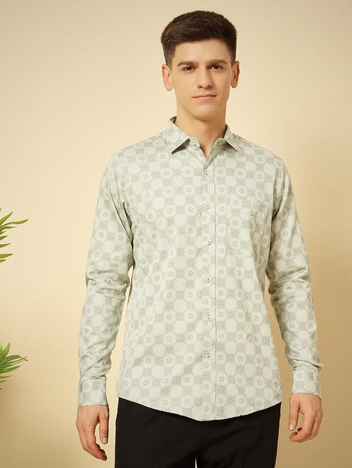 men long sleeves printed casual shirt - 21742589 -  Standard Image - 0