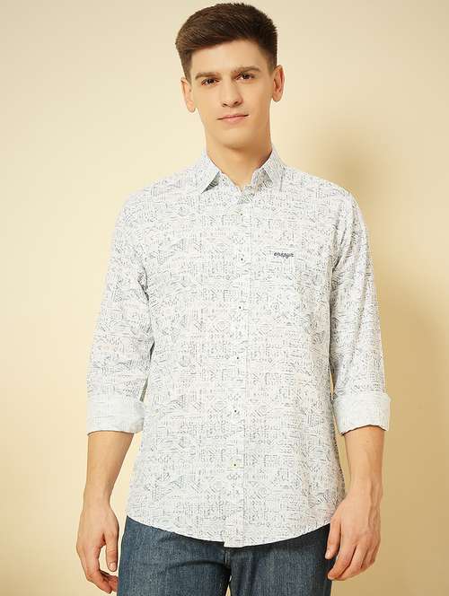 men long sleeves printed casual shirt - 21742596 - Standard Image - 0