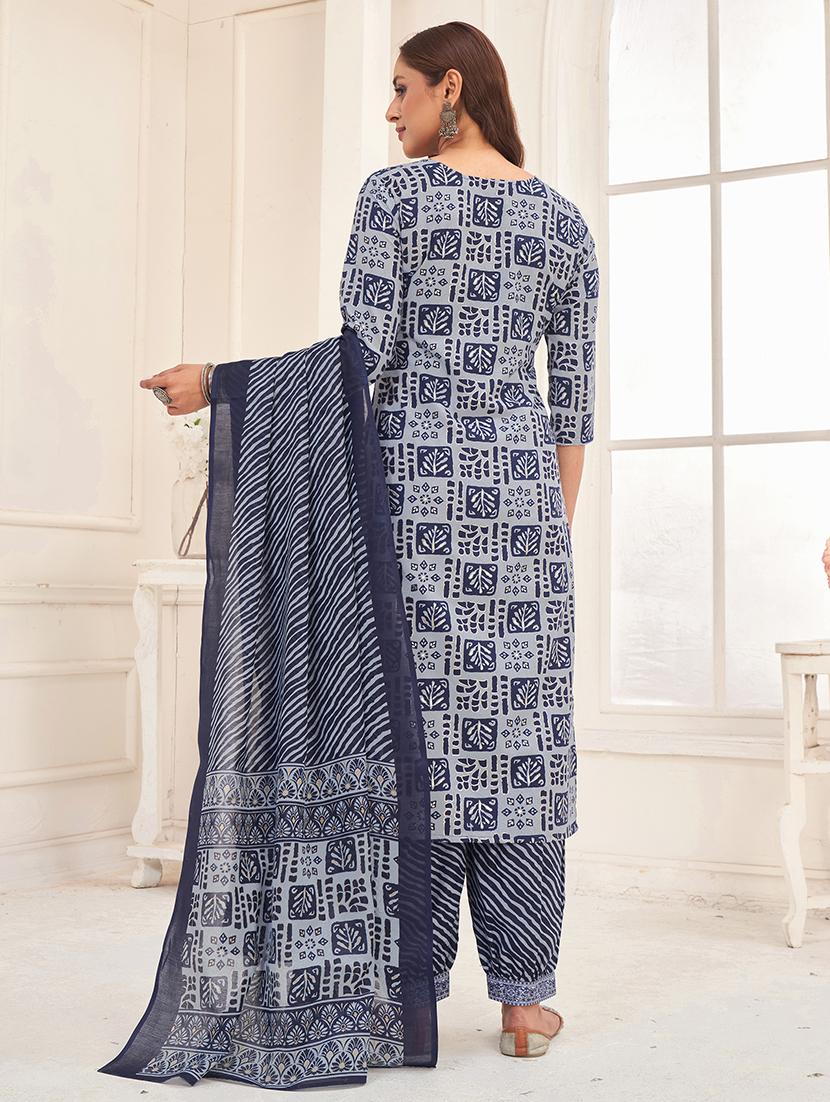 women printed kurta salwar with dupatta set - 21742688 - Standard Image - 2