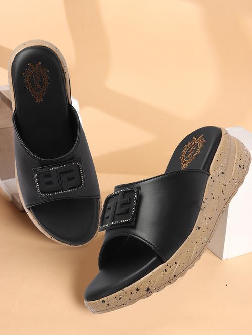 women black slip on wedge - 21742746 -  Standard Image - 0
