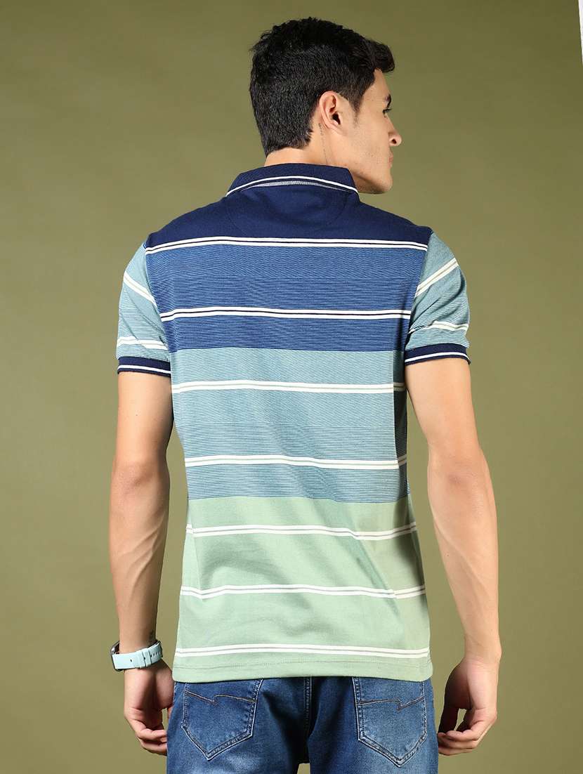 men striped short sleeve regular fit polo t-shirt - 21742816 -  Standard Image - 2