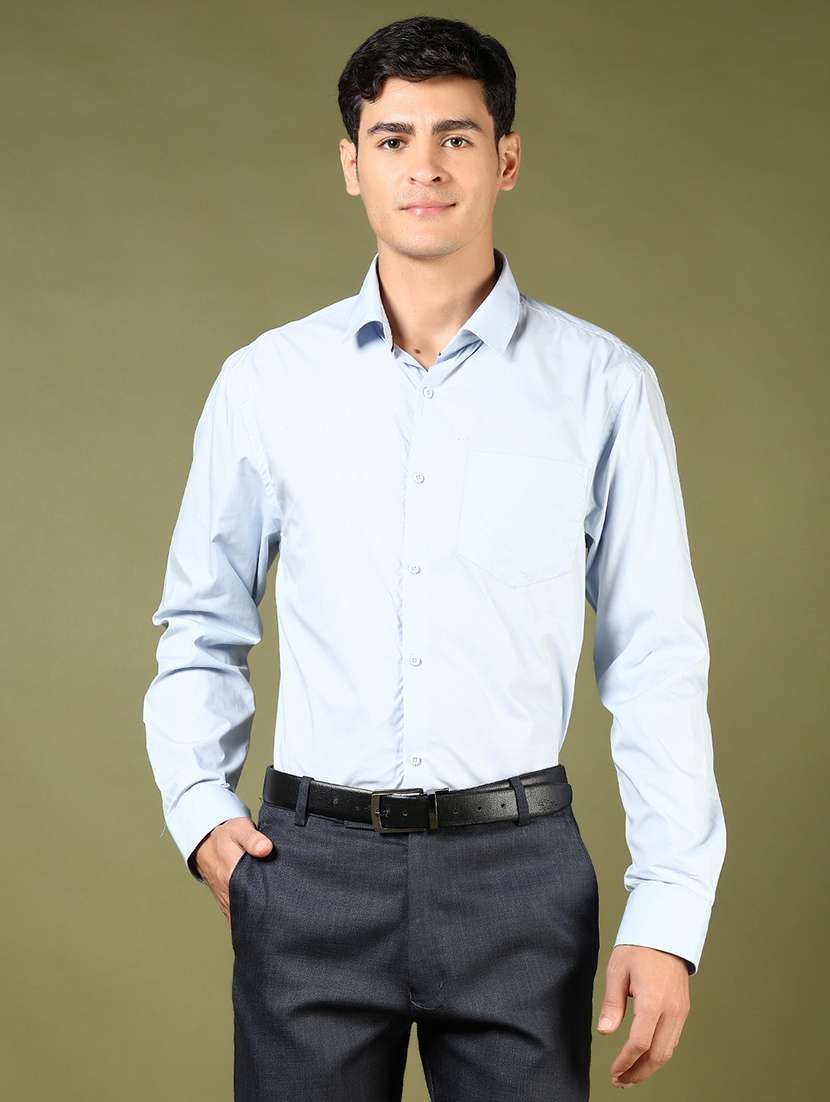 men solid long sleeve regular fit formal shirt