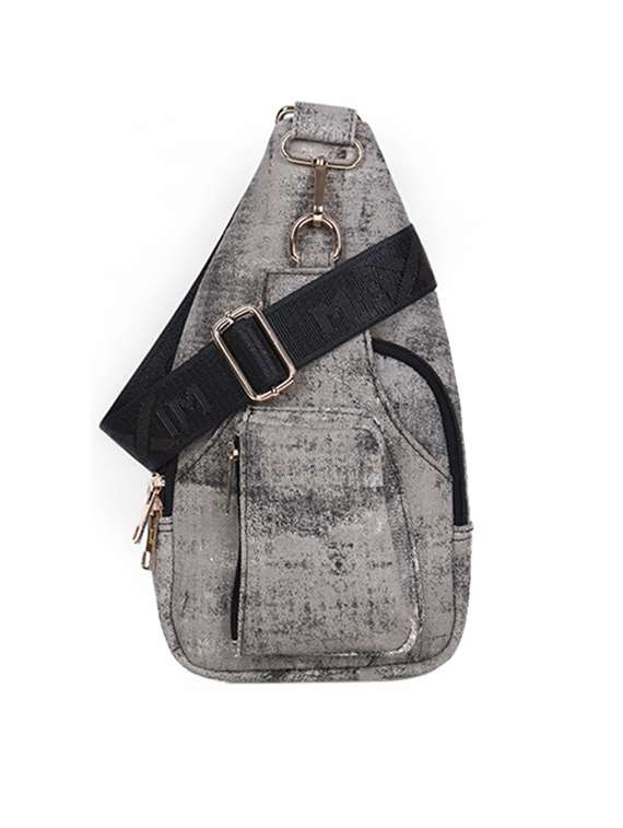 men grey canvas solid utility bag