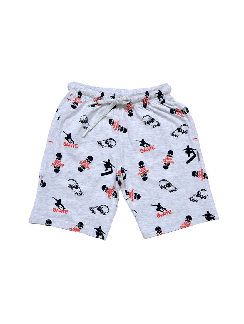 boys printed mid rise shorts