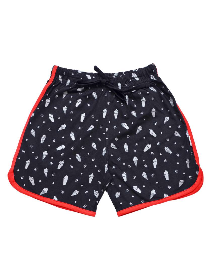 girls printed mid rise shorts