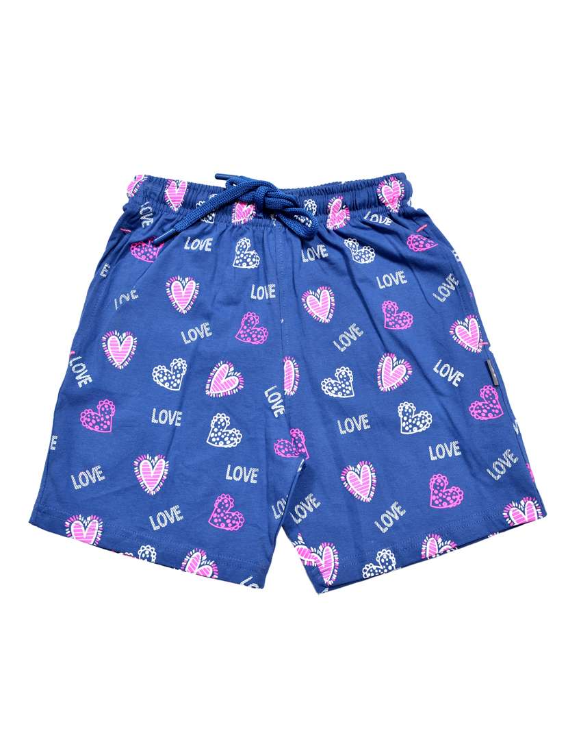 girls printed mid rise shorts