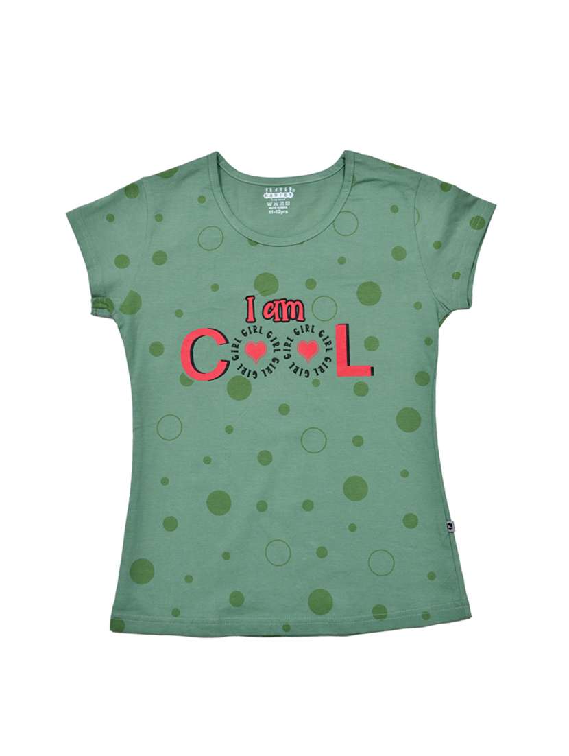girls printed round neck teecotton tee
