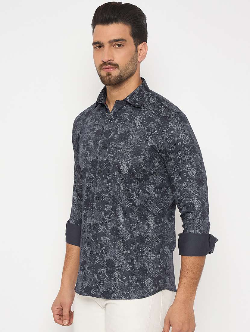 men long sleeves printed casual shirt - 21743187 - Standard Image - 2