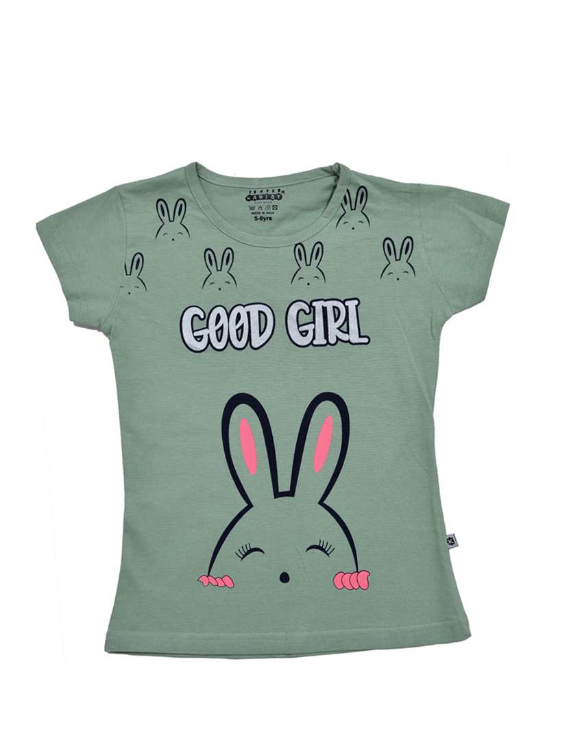 girls printed round neck tee
