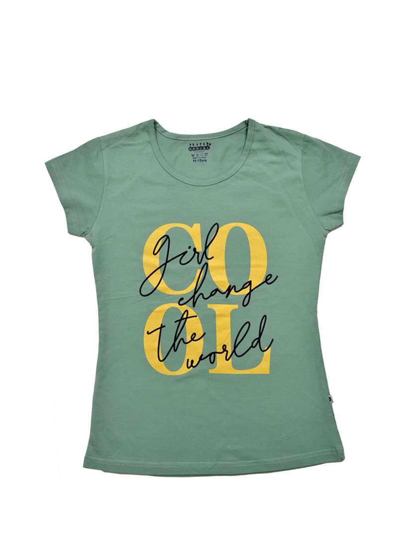girls printed round neck tee