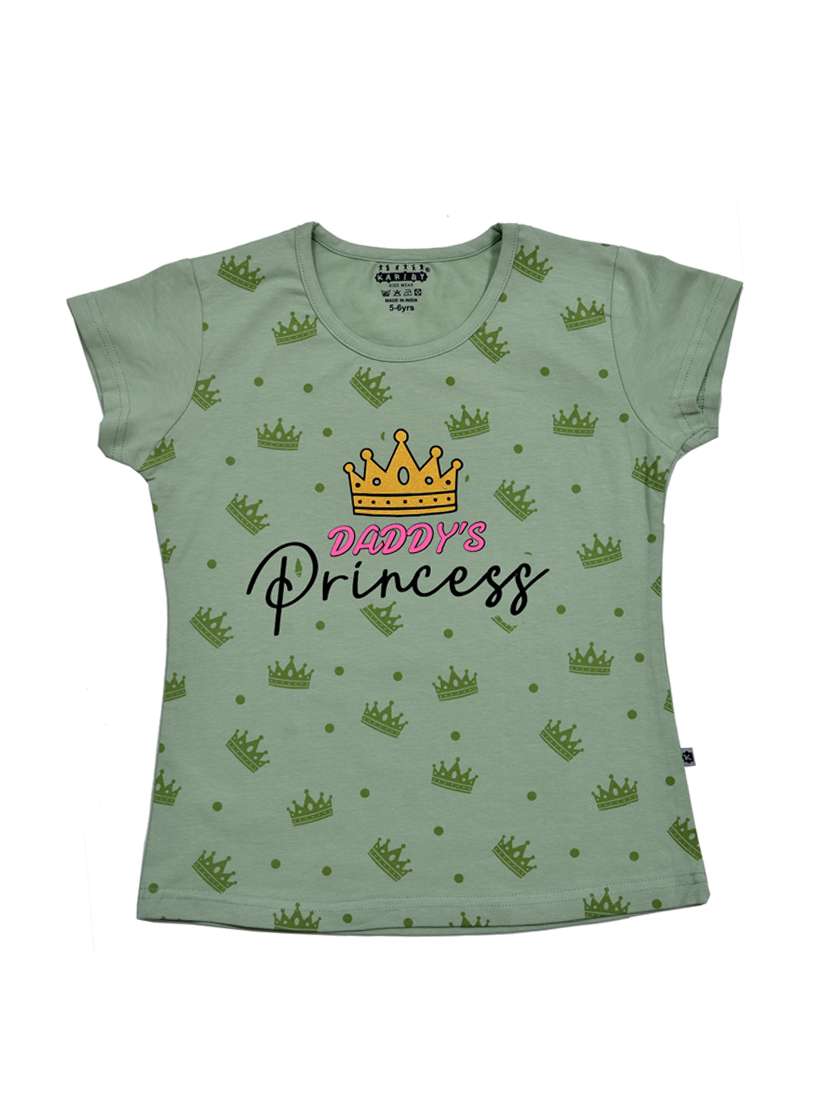 girls printed round neck tee