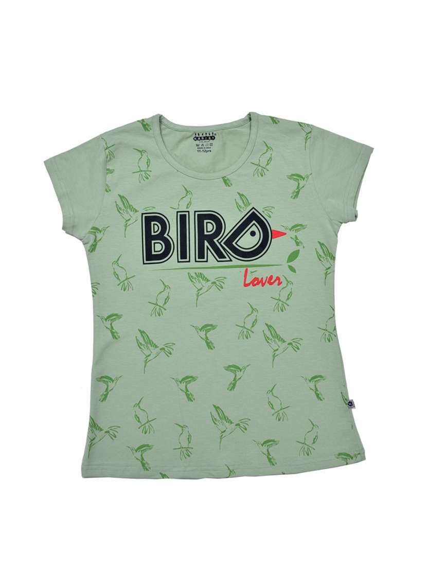 girls printed round neck tee