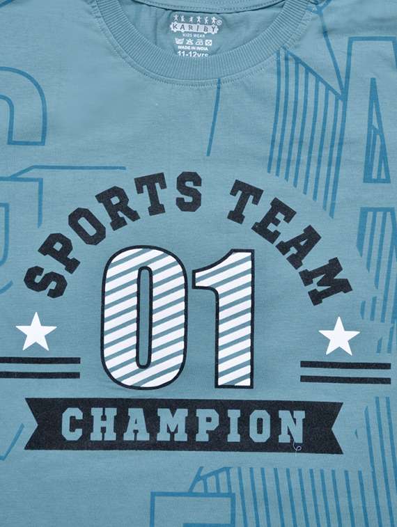 boys printed round neck t-shirt - 21743231 - Standard Image - 2