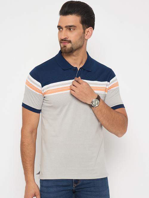 men short sleeves color block polo t-shirt - 21743240 - Standard Image - 0