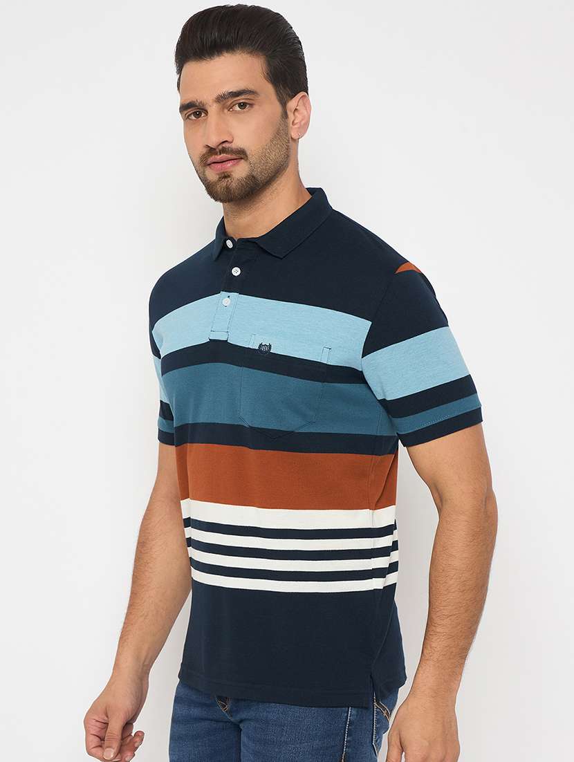 men short sleeves color block polo t-shirt - 21743254 -  Standard Image - 2