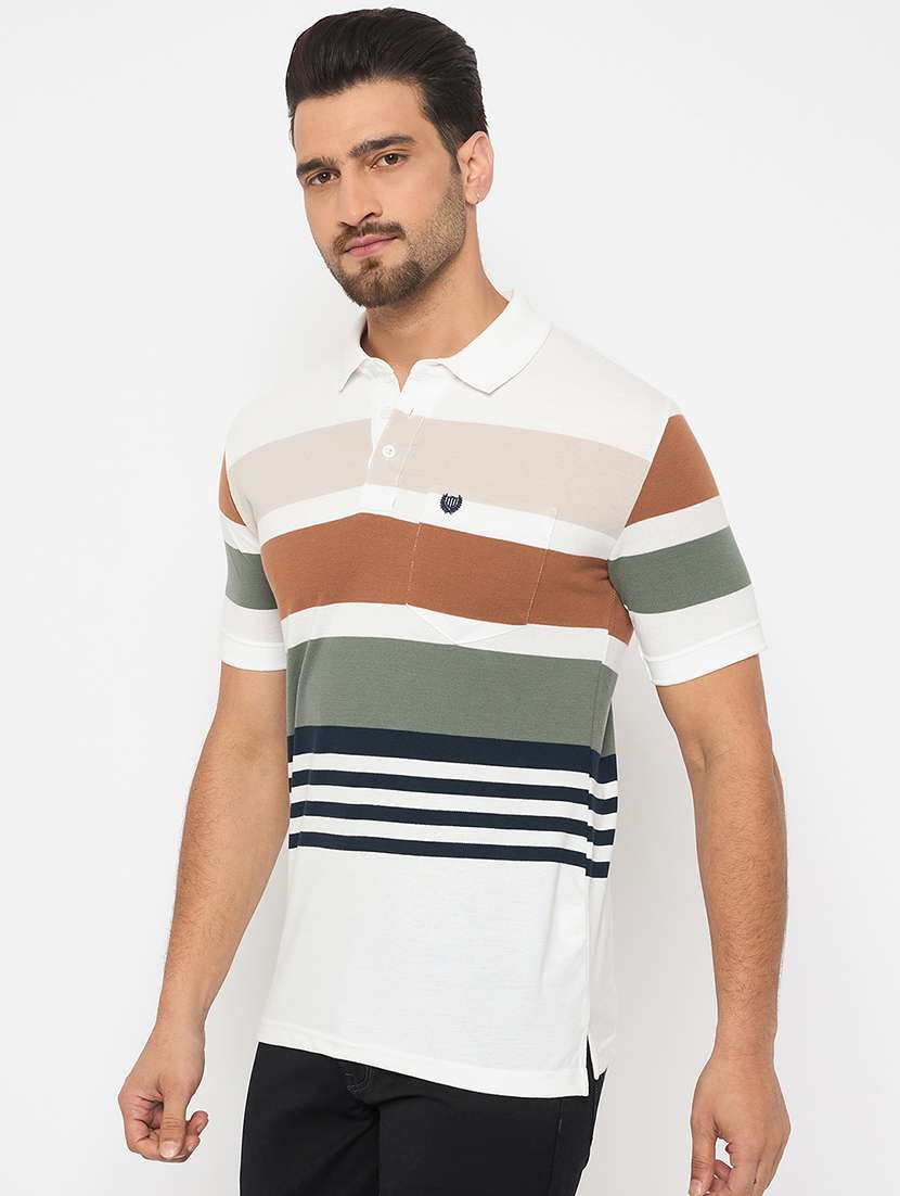 men short sleeves color block polo t-shirt - 21743255 -  Standard Image - 2