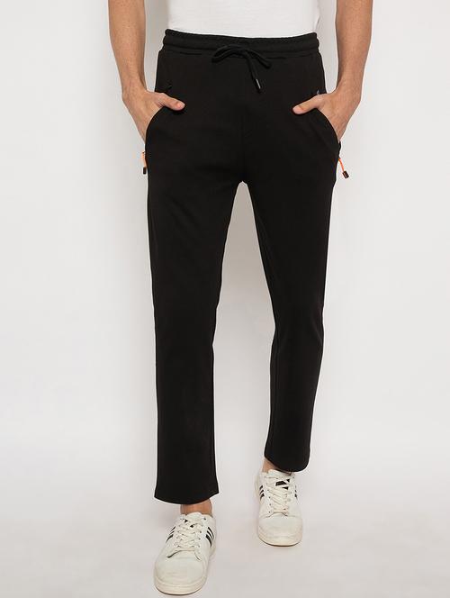 men solid mid rise track pant - 21743288 - Standard Image - 0