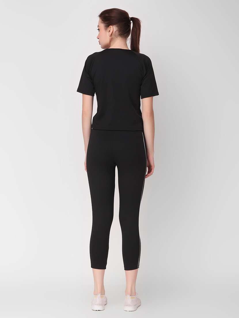 women black solid active wear co-ords set - 21743321 -  Standard Image - 2