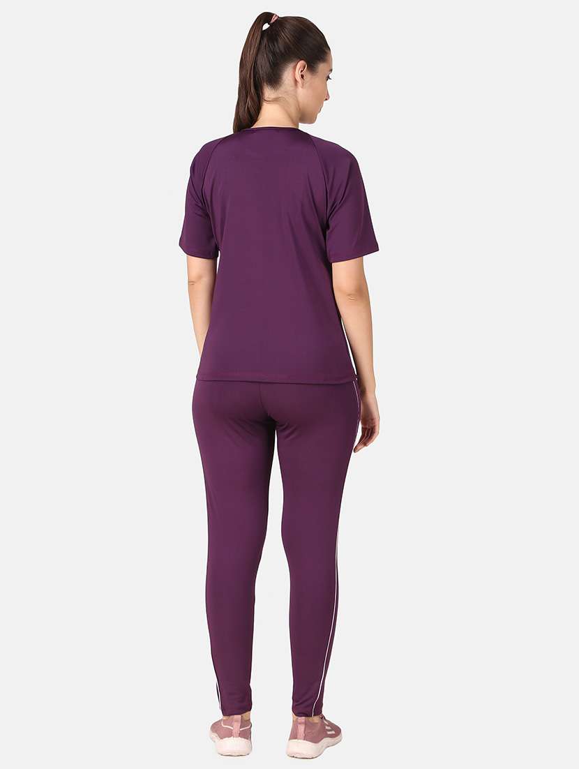 women purple solid active wear co-ords set - 21743328 -  Standard Image - 2