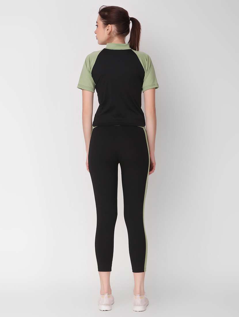 women black color block active wear co-ords set - 21743331 -  Standard Image - 2