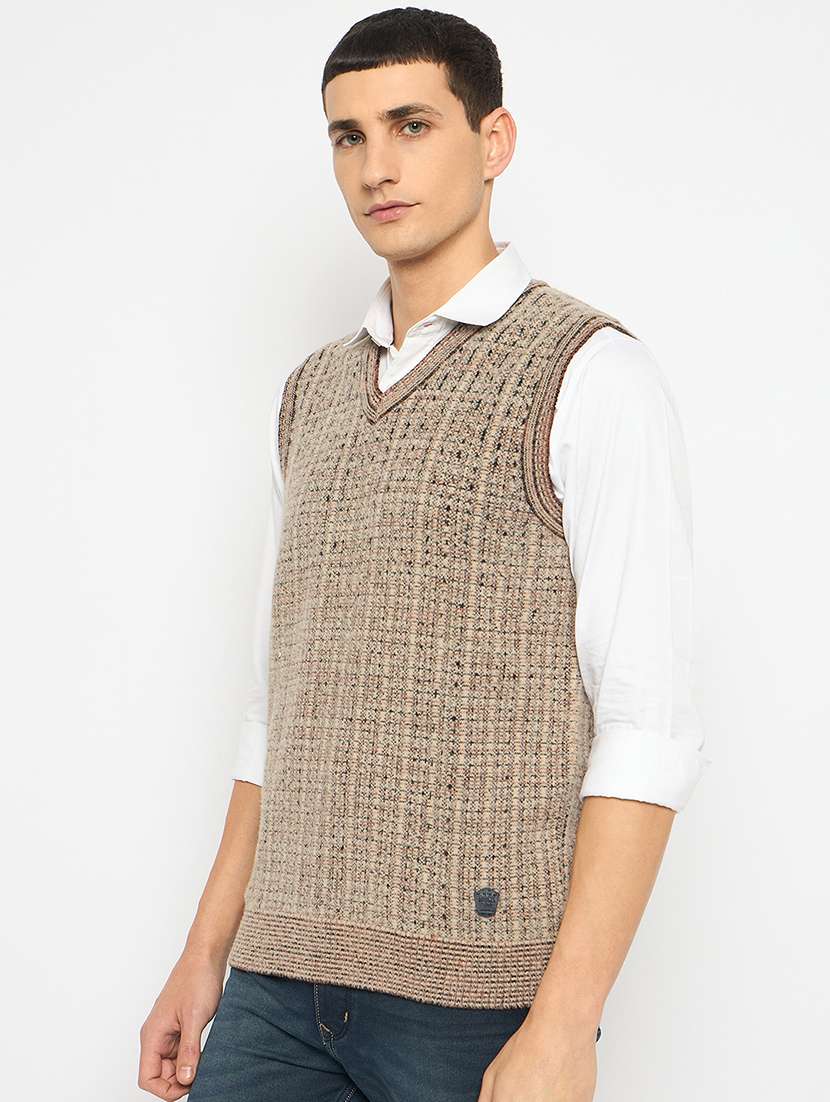 men v-neck self design pullover - 21743336 -  Standard Image - 2