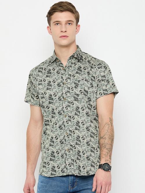 men short sleeves printed casual shirt - 21743338 - Standard Image - 0