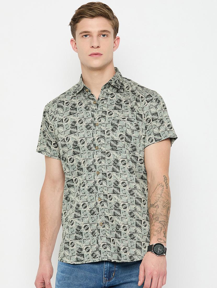 men short sleeves printed casual shirt - 21743338 - Zoom Image - 0