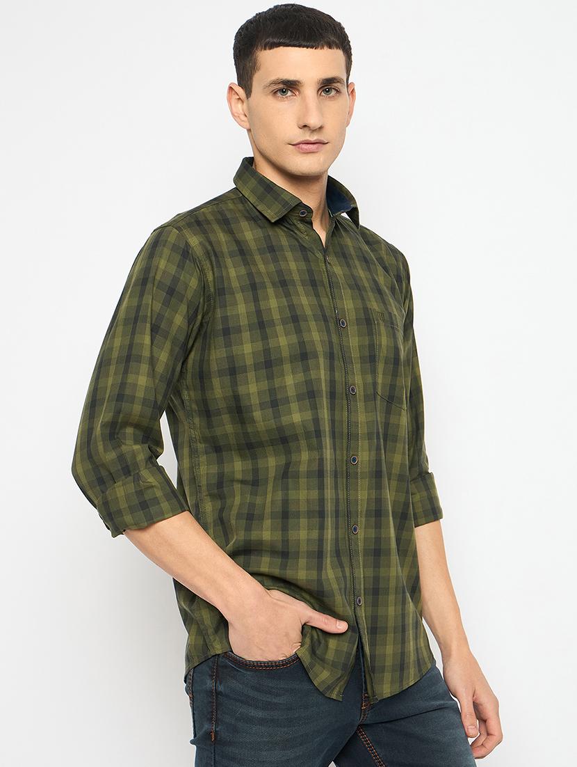 men long sleeves checkered casual shirt - 21743344 - Standard Image - 2