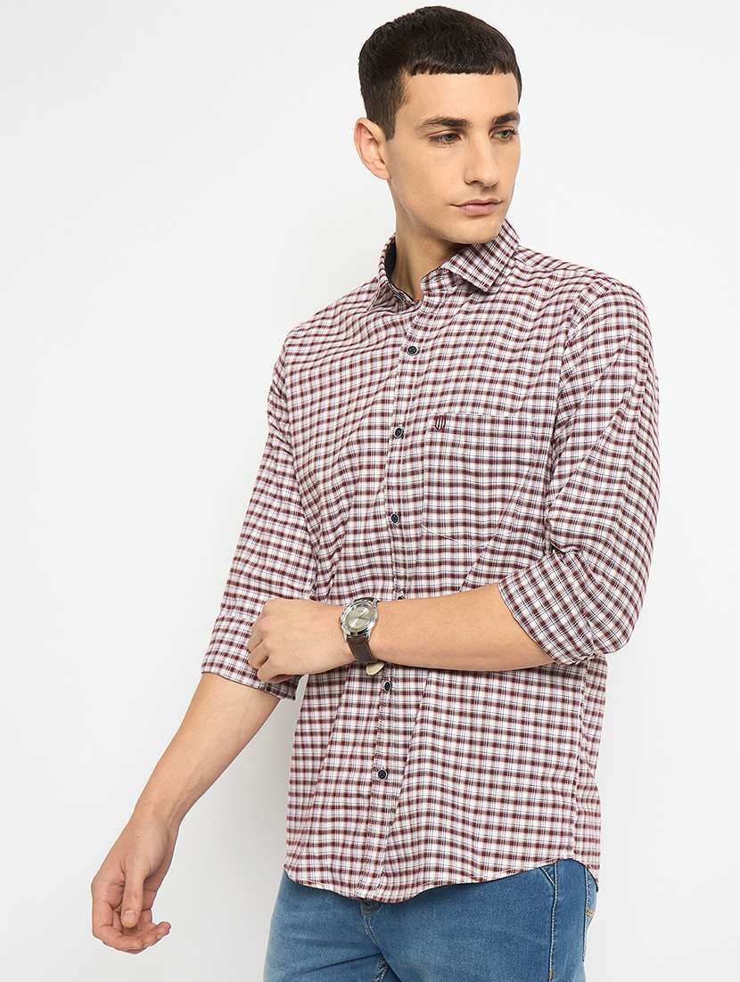 men long sleeves checkered casual shirt - 21743348 -  Standard Image - 2