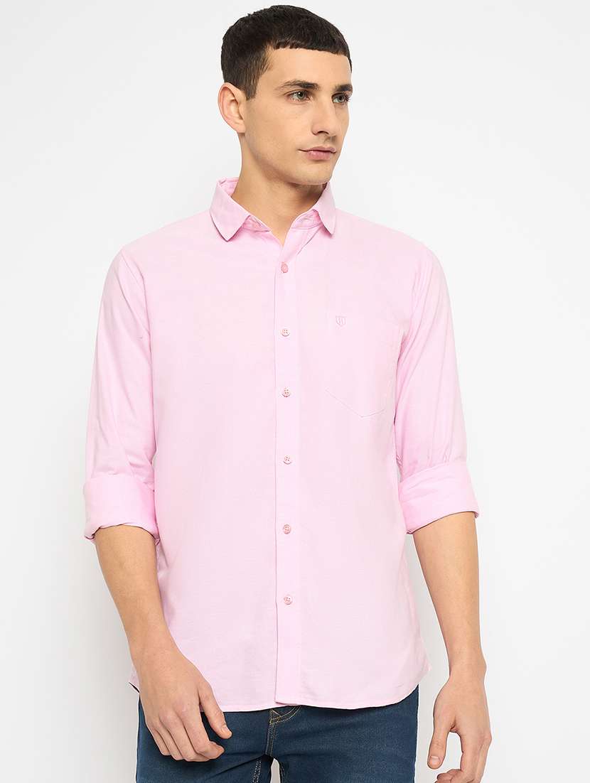 men long sleeves solid casual shirt