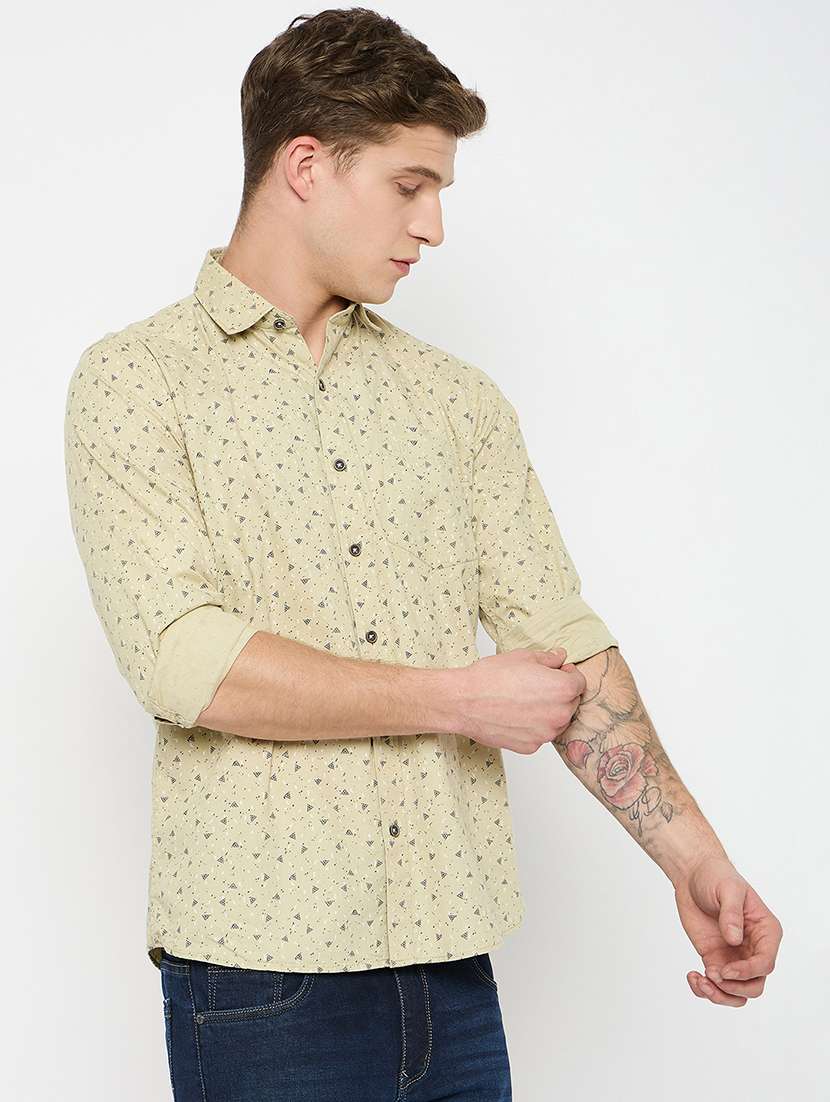 men long sleeves printed casual shirt - 21743364 -  Standard Image - 2