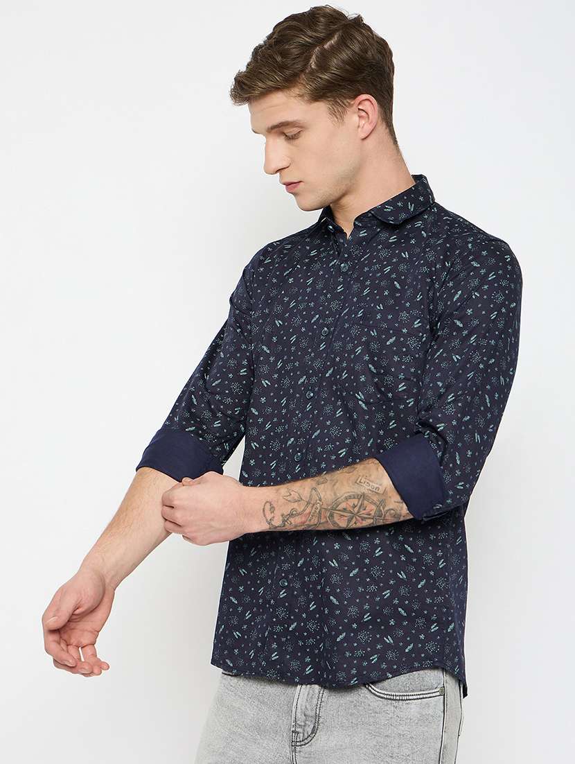 men long sleeves printed casual shirt - 21743372 -  Standard Image - 2